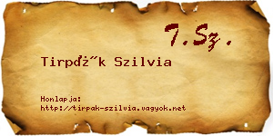 Tirpák Szilvia névjegykártya